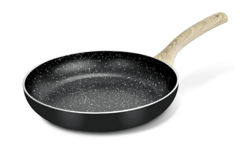 Bergner Bellini Plus Aura 5-Layer Non-Stick 26 cm Frypan, 2.8 litres Frying Pan with Soft Touch Wooden Finish Handle, Food Safe, PFOA Free, 3.2mm Thickness, Induction Bottom